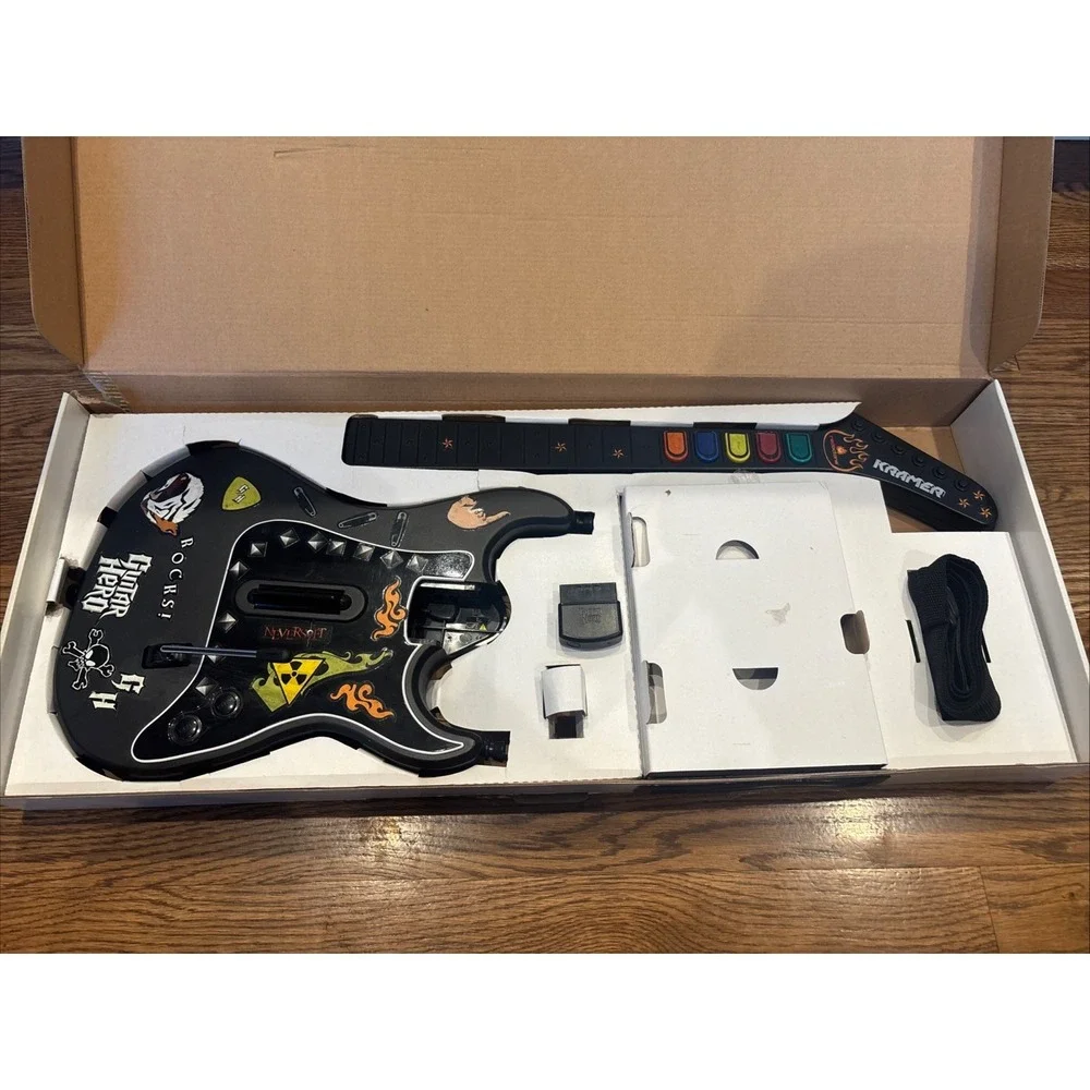 Guitar Hero III Legends of Rock Controller Sony PlayStation 2  W/ Dongle NO GAME